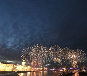 Fireworks from St. Petersburg’s Scarlet Sails festival.